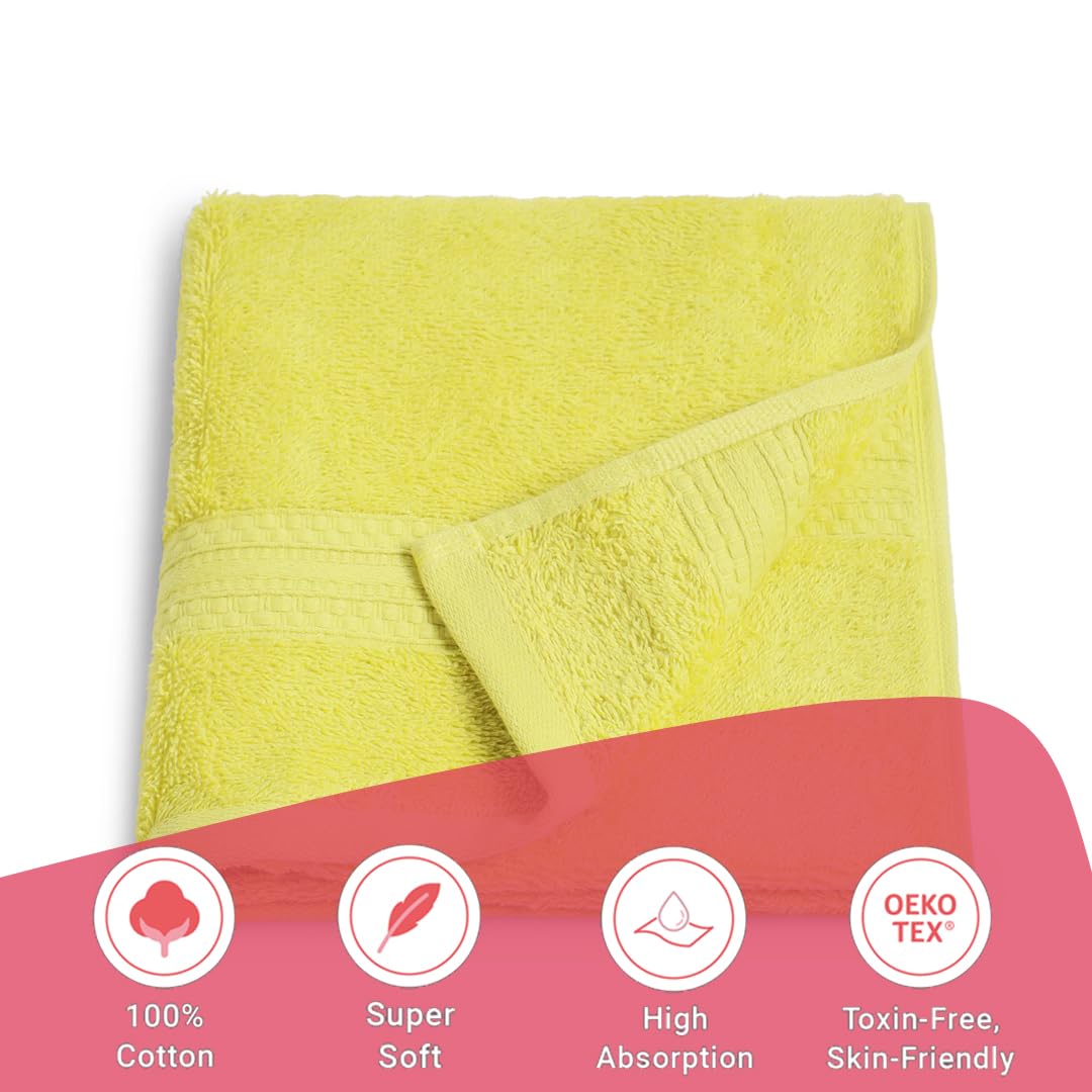 Livspace Paleto Collection Hand Towel 400 Gsm | 100% Cotton, Solid Dyed, Hand Towel Super Soft Absorbent (Apple Green) Set Of 2
