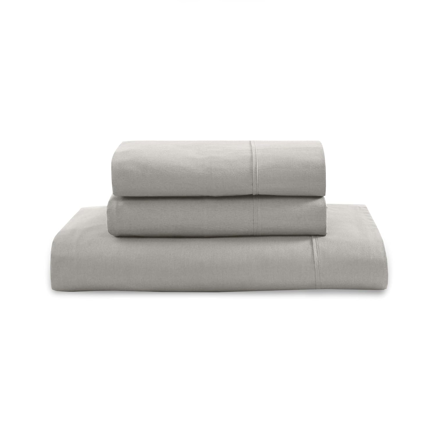 100% Organic Cotton Bedsheet For Double Bed With 2 Pillow Covers | 90 X 100 Inches, Silver | Soft & Comfortable Fabric, Machine Washable
