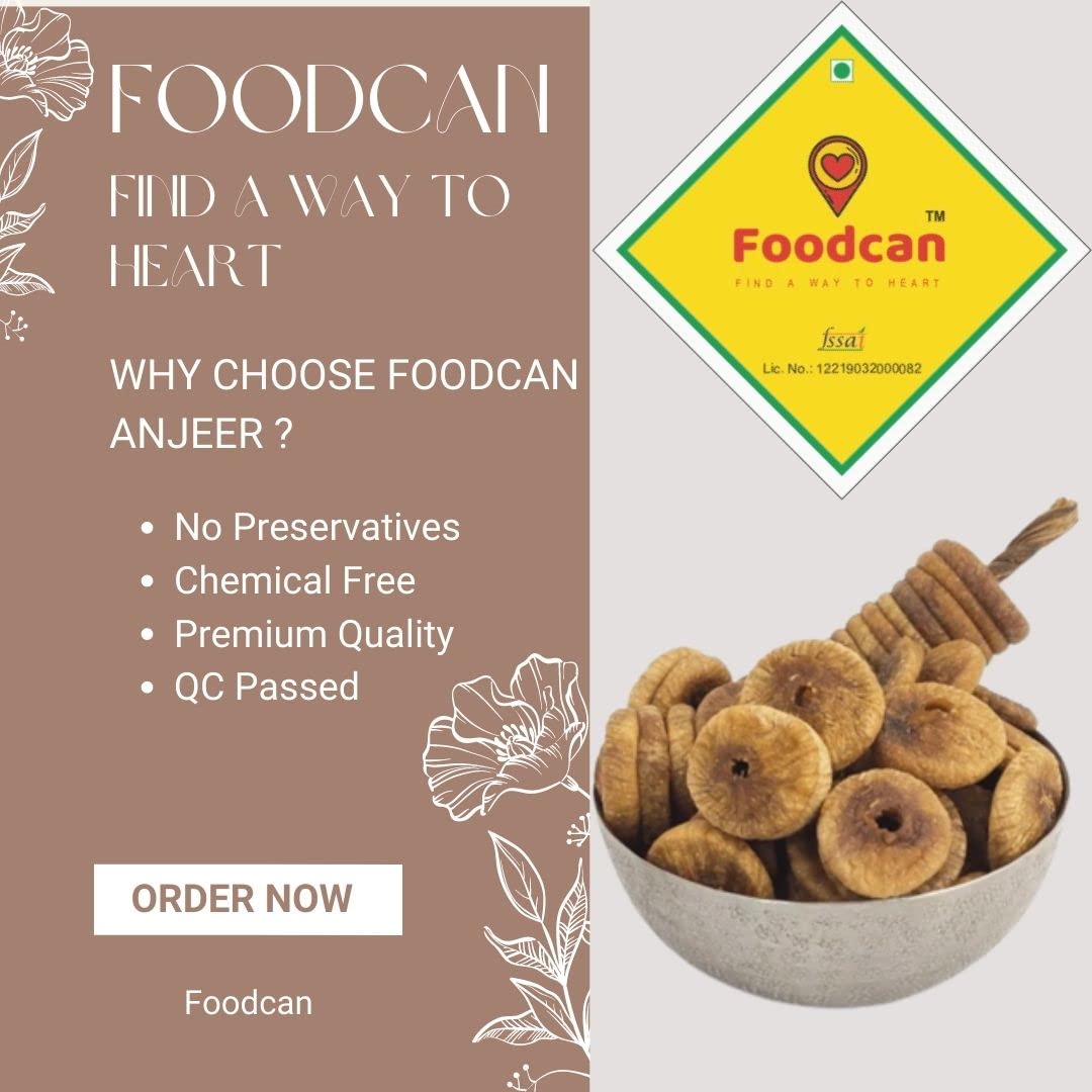 Pure Afghani Anjeer Dried Figs By Foodcan 100gm, | Figs Are Rich In Vitamins, Anti-oxidants & Iron Dried Anjeer Dry Fruits | 3.5 Ounce