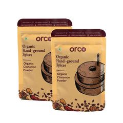 Orco Organic Handground Usda Certified Cinnamon Powder, Natural Finest Dalchini With Anti - Inflammatory And Antioxidant Properties | 100gm 0.2lbs Each Pack Of 2