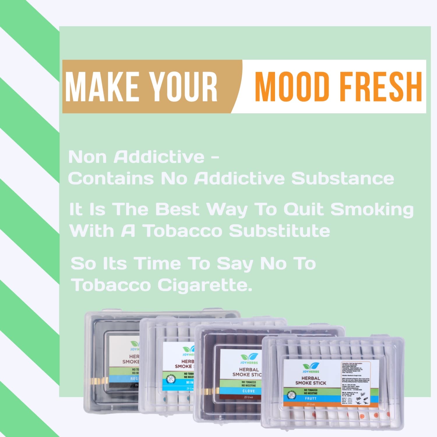 Ayurvedic Herbs Cigarette, Regular Herbal Flavour Pack Of 25 Sticks Of King Size | Cigarette Alternatives - Herbal Cigarettes No Tobacco & Non Nicotine