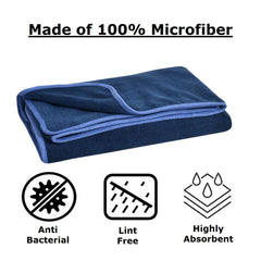 Cotton Bolls Microfiber Large Bath Towel 300 Gsm | Quick Dry Super Soft Highly Absorbent Lint Free Towel (Navy)