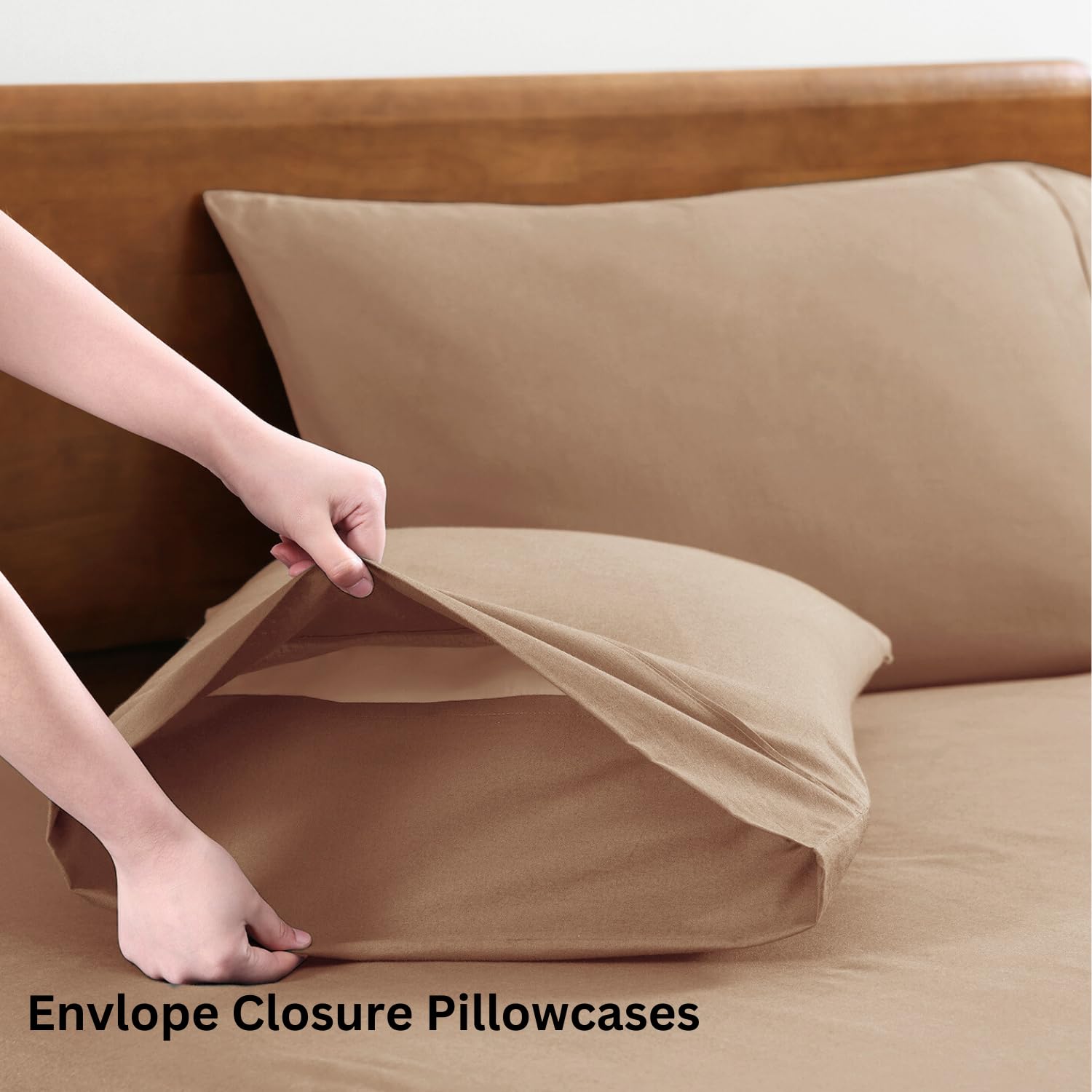 1 Elastic Fitted Bedsheet For Super King Size & 2 Pillow Cover - 72 X 78 Inches, Taupe | Durable & Fade Resistant | Pure Comfort Of Organic Cotton