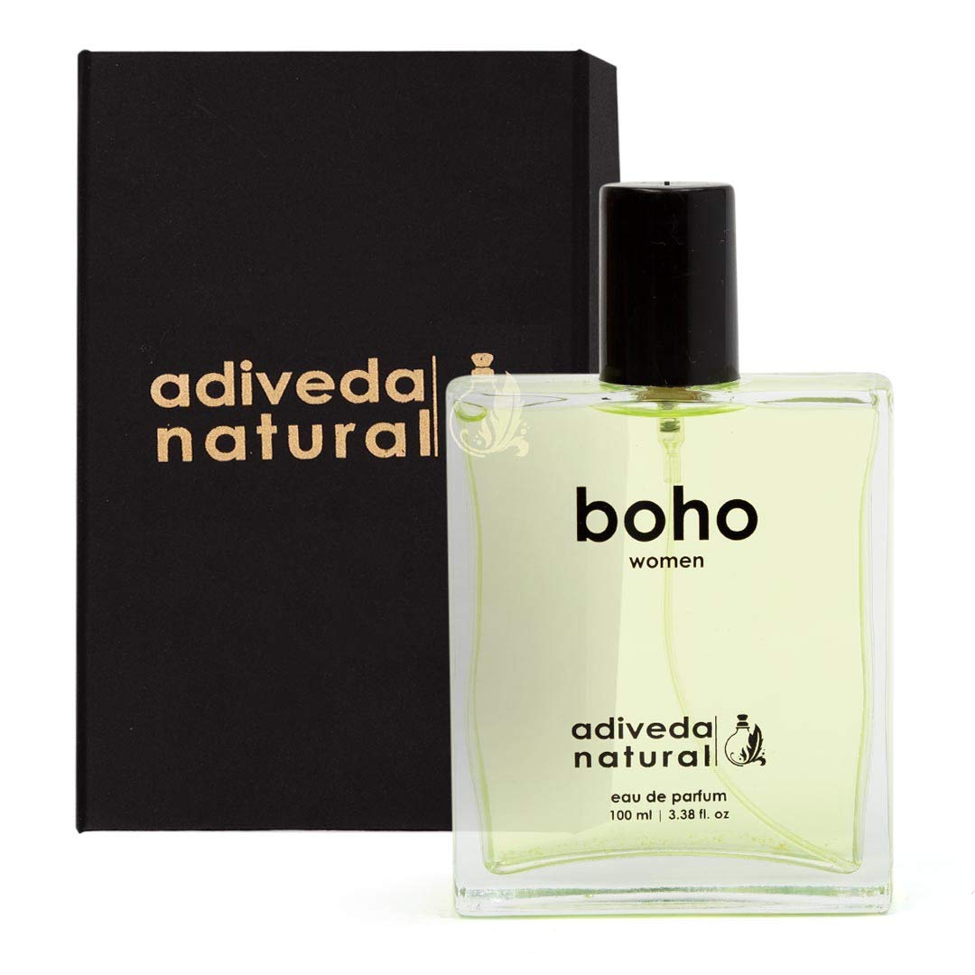 Adiveda Natural Boho Women Eau De Parfum  Sweet, Warm, Woody 100ml 3.38 Fl.oz. | Ideal Fragrance For Partwear