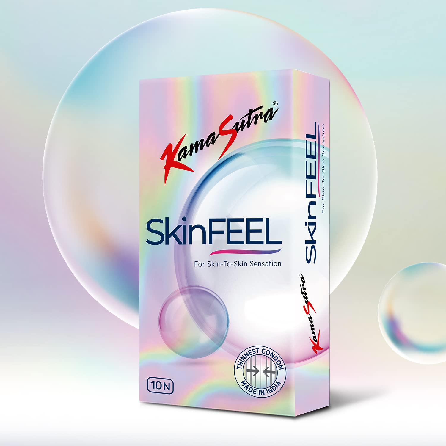 Kamasutra Skinfeel Thinnest Condom For Men | Skin To Skin Sensation | Combo Pack Of 10