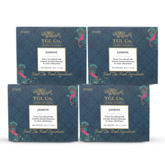 TGL Co. Jasmine Green Tea - Pack Of 4 X 16 Pyramid Tea Bags, 128gm, 4.5 Ounce | Rich In Anti Oxidant, Improve Digestion - Medium Caffeine, No Artificial Flavor