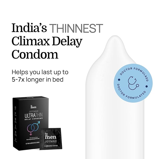 Formen Joymax Ultra Thin Delay Condoms For Men | Super Thin With Lubricant - 10 Count (Pack Of 3)
