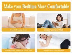 Soft Microfiber Full Body Pillow, Mustard Yellow, King Size - 54 X 18 Inches | Maternity Pillow With Removable Cotton Cover | For Pregnant Women, Side Sleeper, Reading, Multipurpose Use