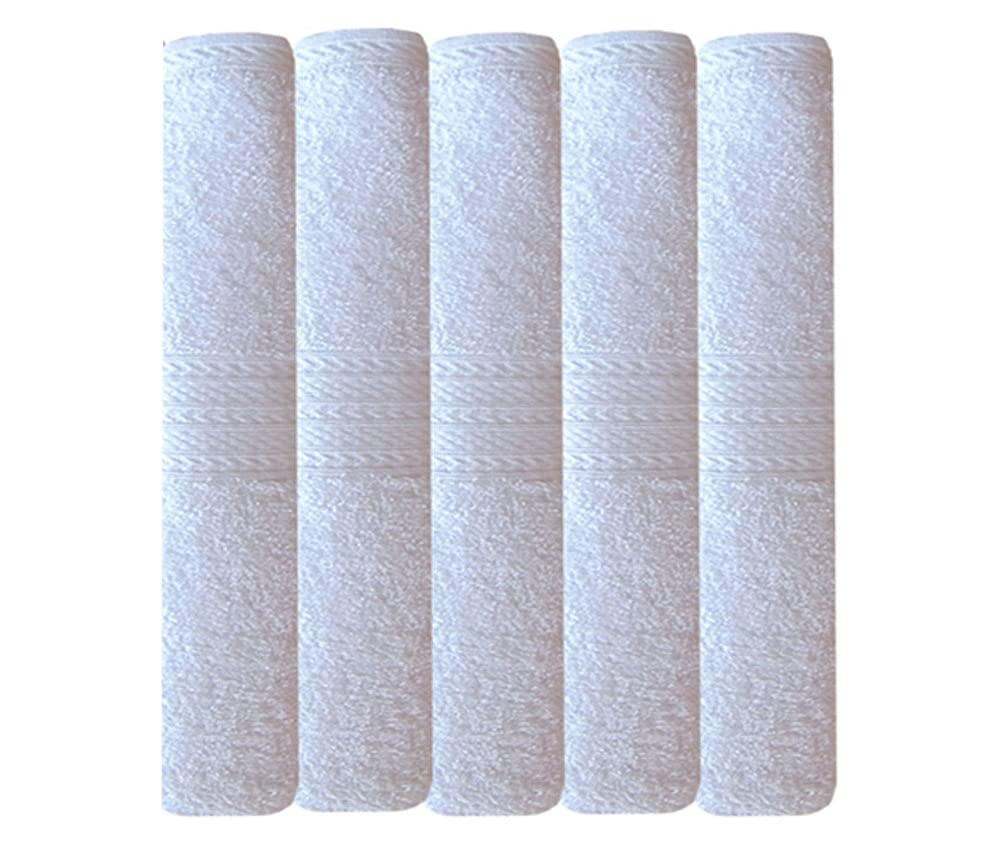 Akin Premium Cotton Bath Towels 2500 Gsm (Pack Of 5) - White