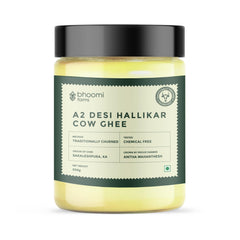 100% Natural A2 Desi Halikar Cow Ghee By Bhoomi Farms | Curd-Churned Healthy Indian Gir Cow Ghee Good For Roast Makhana | 900ml (450ml * 2) 30.4 Ounce | Jar Pack