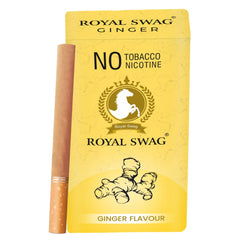 Royal Swag Natural Herbal Cigarettes Ginger Flavour (10 Sticks) Ayurvedic Herbs Clove, Tulsi, And More Additives And Chemicals 100% Tobacco-Free And Nicotine-Free