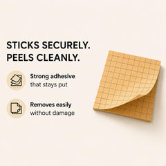 Checkered Sticky Notes, 100 Sheets Each - Self Adhesive Notes, Reminders, School & Organizing