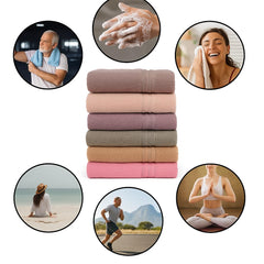 Furnofy Premium Cotton Hand Towels Set Of 6 (Pastel Colour)