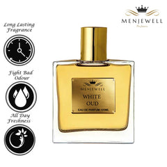 Menjewell White Oud Eau De Parfum 100ml 3.4 Fl.oz. Men Fragrance | Long Lasting | Non Alcoholic