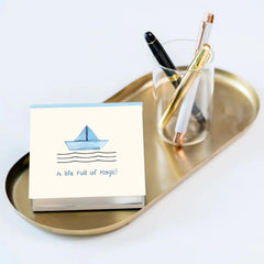 Notepad For Daily Notes & Ideas, Stylish "Life Is Full Of Magic" Memo Pad, 200 Blank Pages