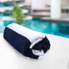 The Veloure 100% Cotton Bath Towel 750 Gsm | Bath Towel For Hotel, Pool, Swimming & Beach | Extra Large Size (Blue)
