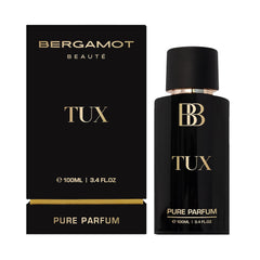 Bergamot Beaute Tux Pure Parfum 100ml 3.4 Fl.oz. 12+Hrs Long Lasting Perfume For Men | Higher Concentration Than Eau De Parfum