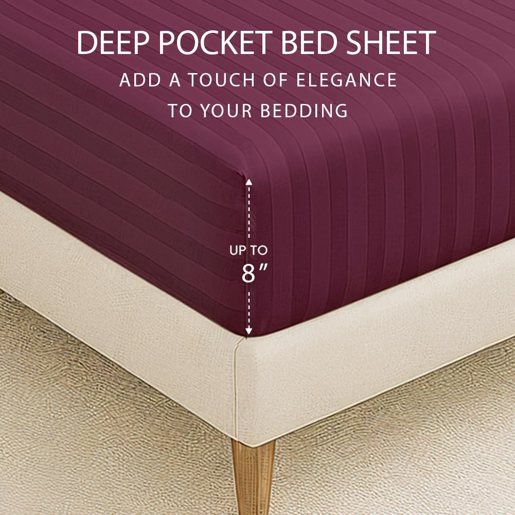 1 Single Bedsheet For King Size With 1 Pillow Covers | 36 X 78 Inches, Wine - 130 Thread Count Soft & Comfortable | Ideal For Bedroom, Guest Room, House