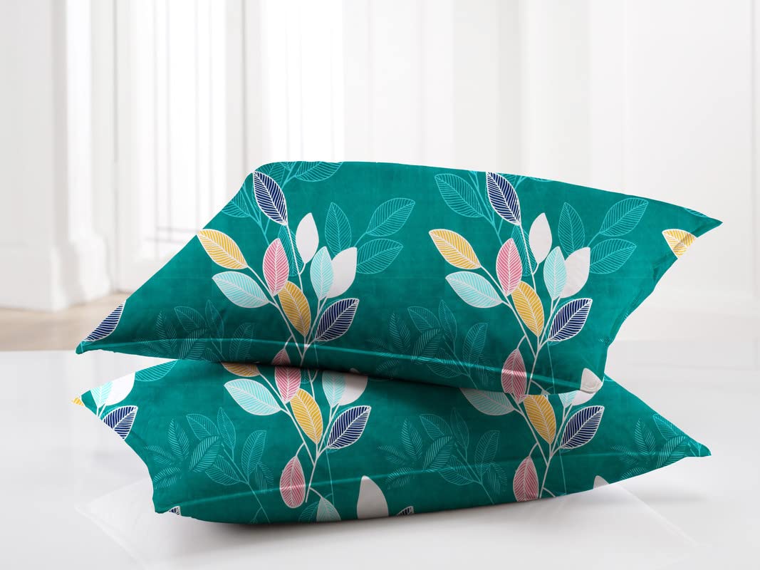 Pure Microfiber Double Bedsheet With 2 King Size Pillow Covers | 90 X 90 Inches, Dark Green | Cotton Breathable Super Soft Wrinkle Free Bedsheet