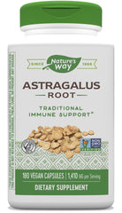 Nature's Way Astragalus Root, Supports Traditional Immune Health, Gluten Free, Vegan, Non Gmo | 180 Vegan Capsules 200gm 0.4lbs