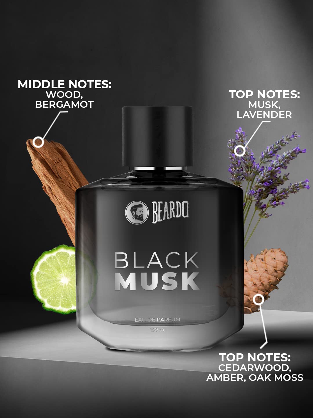 Beardo Black Musk Eau De Parfum 100ml 3.4 Fl.oz. | Best Gift For Men | Long Lasting Fragrance