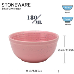 Reactive Hand Glazed Ceramic Serving Small Bowl Set Of 4 - 180ml Each, Blush Pink | Microwave & Dishware Safe - Serving Katori Set