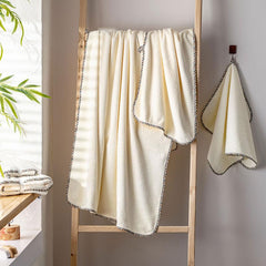 Spread Spain Microfiber 1 Bath + 2 Hand Towel 360 Gsm | Extra Soft Plush High Absorbent Bath Towel For Men & Women (Ivory)