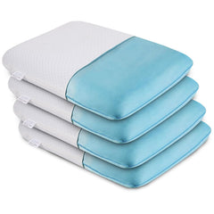 Cooling Gel Cervical Memory Foam Pillow, For Neck & Shoulder Pain Relief, Standard Size - 23 X 14.5 X 4 Inch | Orthopedic White Pillow For Pain Relief, Washable Cover - Pack Of 4