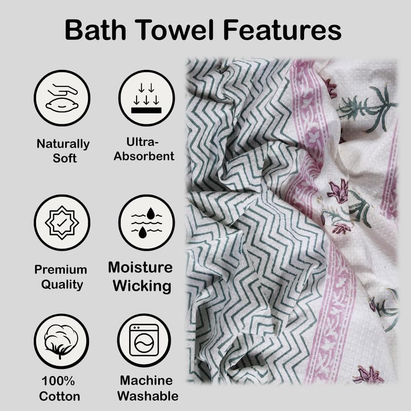 Texstylers 100% Cotton Waffle Weave Bath Towel 1500 Gsm | Soft, Quick Dry, Lightweight & Absorbent Large Size Spa Towel For Bathroom, Gym, Travel (Grey Chevron) -Pack Of 5