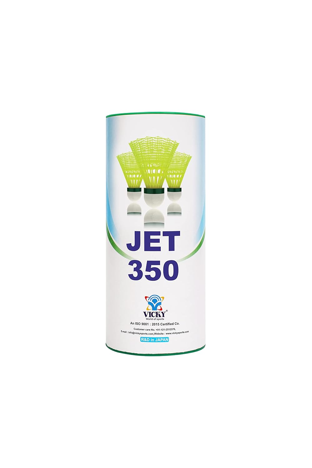 Vicky Jet 350 Nylon Badminton Suttlecock For Advance & Professional Players | Green , Pack Of 3