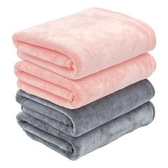 Patpug Ultra Soft Microfiber Hand Towel 600 | Comfortable, Fade Resistant, Highly Absorbent, Quick Drying Towel (Dark Grey & Baby Pink) - 4 Piece