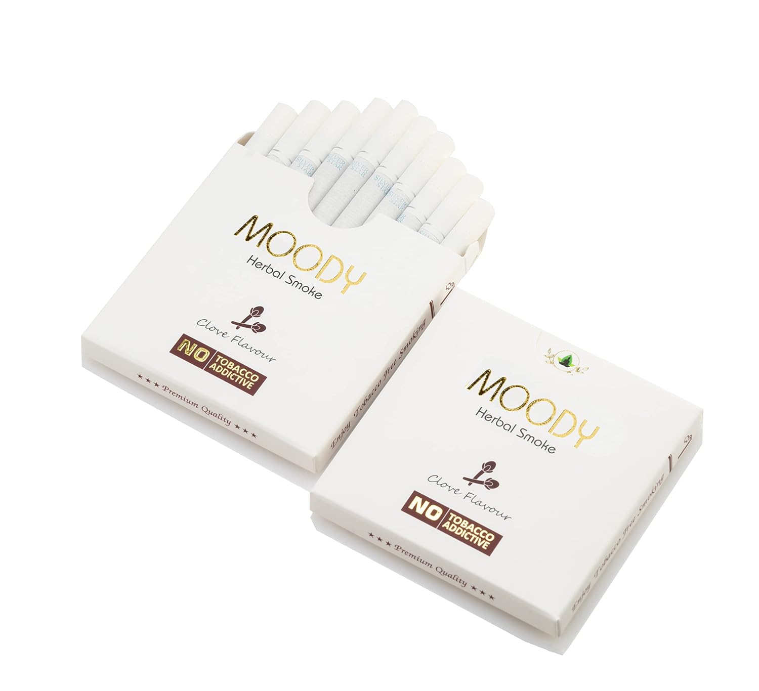 Aarogyam Herbals Moody Cigarette 100% Tobacco & Nicotine Free Smoke For Relieve Stress & Mood Enhance Of Smokers - 10 Sticks In Each Packet Clove Flavour 1 Packet