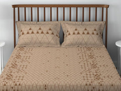 100% Cotton Double Bedsheet With 2 Pillow Cover - 90 X 100 Inches, Brown | Soft & Breathable, Comfortable & Durable Bedding For All Seasons