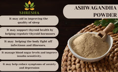 Shresha Ashwagandha Root Powder No Added Preservative, Helps Fight Anxiety & Stress Ashwagandha Podi Amukkara Kizhangu Asvagandha Churna | 200gm 0.4lbs