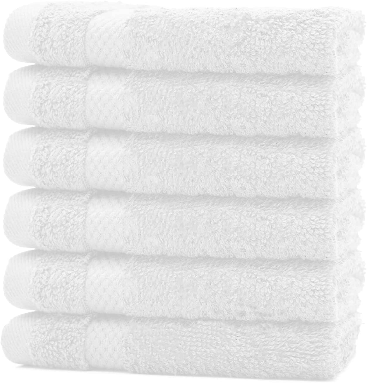 Ksc Shop Premium Luxury Cotton Face Towel 900 Gsm | Ultra Soft Highly Absorbent Face Towel (White) - Pack Of 6