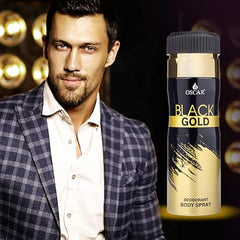 Oscar Gold Black Long Lasting, Premium And Skin Friendly Deodorant Spray Perfume For Unisex, 200Ml 0.6 Fl.oz.