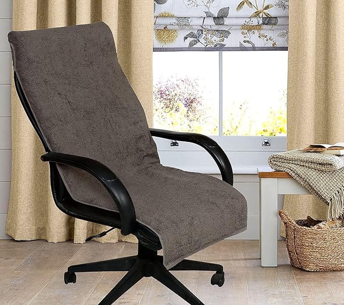 Dryhug 100% Superfine Cotton Solid Large Luxury Office Chair Towel With Tie Knot 550 Gsm (Grey)