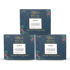 TGL Co. Jasmine Green Tea - Pack Of 3 X 16 Pyramid Tea Bags, 96gm, 3.3 Ounce | Rich In Anti Oxidant, Improve Digestion - Medium Caffeine, No Artificial Flavor