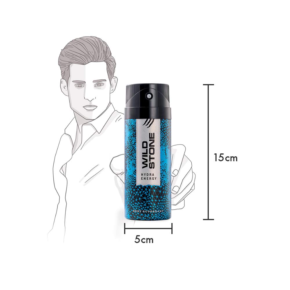 Wild Stone Hydra Energy Deodorants Men Body Spray 450ml 15.2 Fl.oz.| Perfect Gift For Special One | Pack Of 3