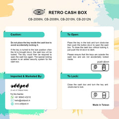 Imported Metal Cash Box With Dual Combination & Password Lock Medium Size Money Box For Cash, Jewellery Safe Locker With Removable Plastic Coin Tray, Colour - Blue, Material - Metal