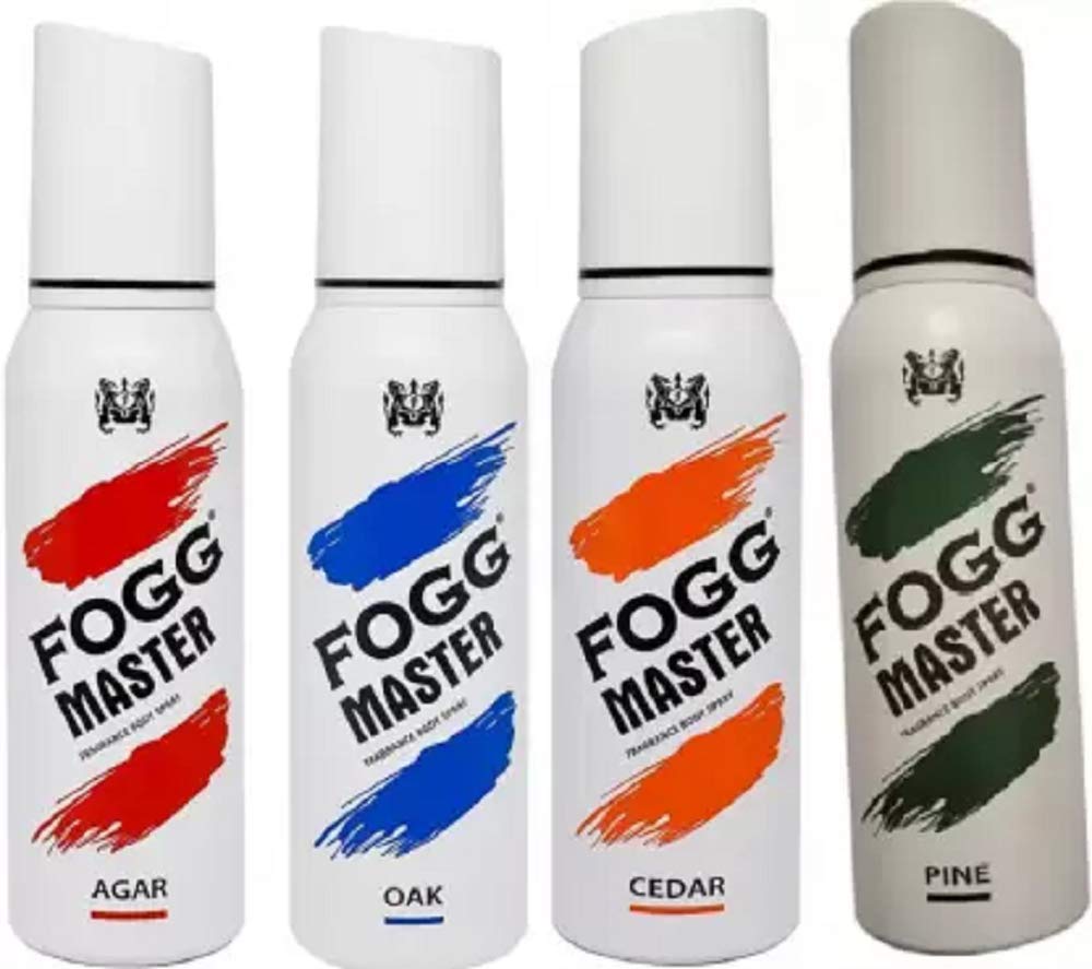 Fogg Body Spray Master Pine + Cader + Oak + Agar Deodorant Body Spray For Men & Women 120ml Each 4 Fl.oz.