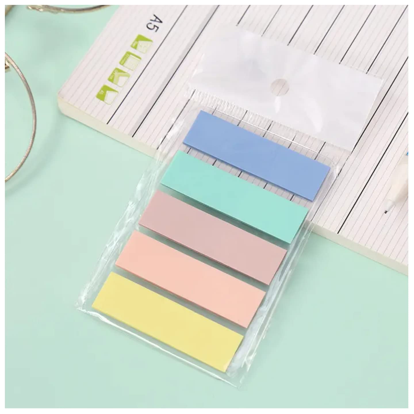Sticky Note, Pastel Color Soft Memo Arrow Flag Index Mini Text Highlighter Strips - Set Of 2