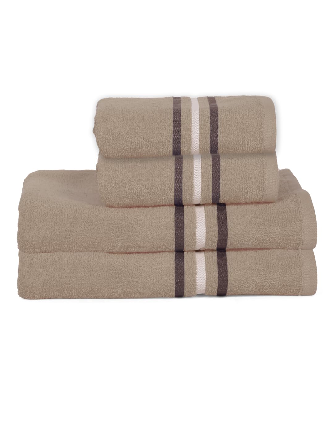 Cortina Cotton Ultra Soft 2 Bath & 2 Hand Towel 1400 Gsm (Beige) - 4 Pcs