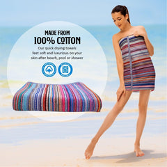 Ambra Linens Highly Absorbent Bath Towels 500 Gsm | 100% Cotton, Soft & Plush All Seasons Use, Extra Large Size (Mixed Bandana)