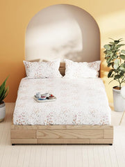 100% Natural Soft Cotton Double Bedsheet With 2 Pillow Covers - 92 X 102 Inches, White | 1 Bedsheet With 2 King Size Pillow Covers