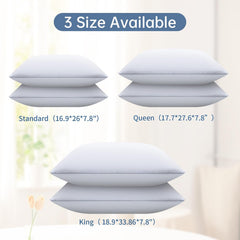 Bed Pillows For Sleeping, Queen Size Pillows, Down Alternative Filling, White | Pillow For Back, Stomach & Side Sleepers Grey, Comfortable-Durable | Luxury Fabric, Machine Washable - Set Of 4