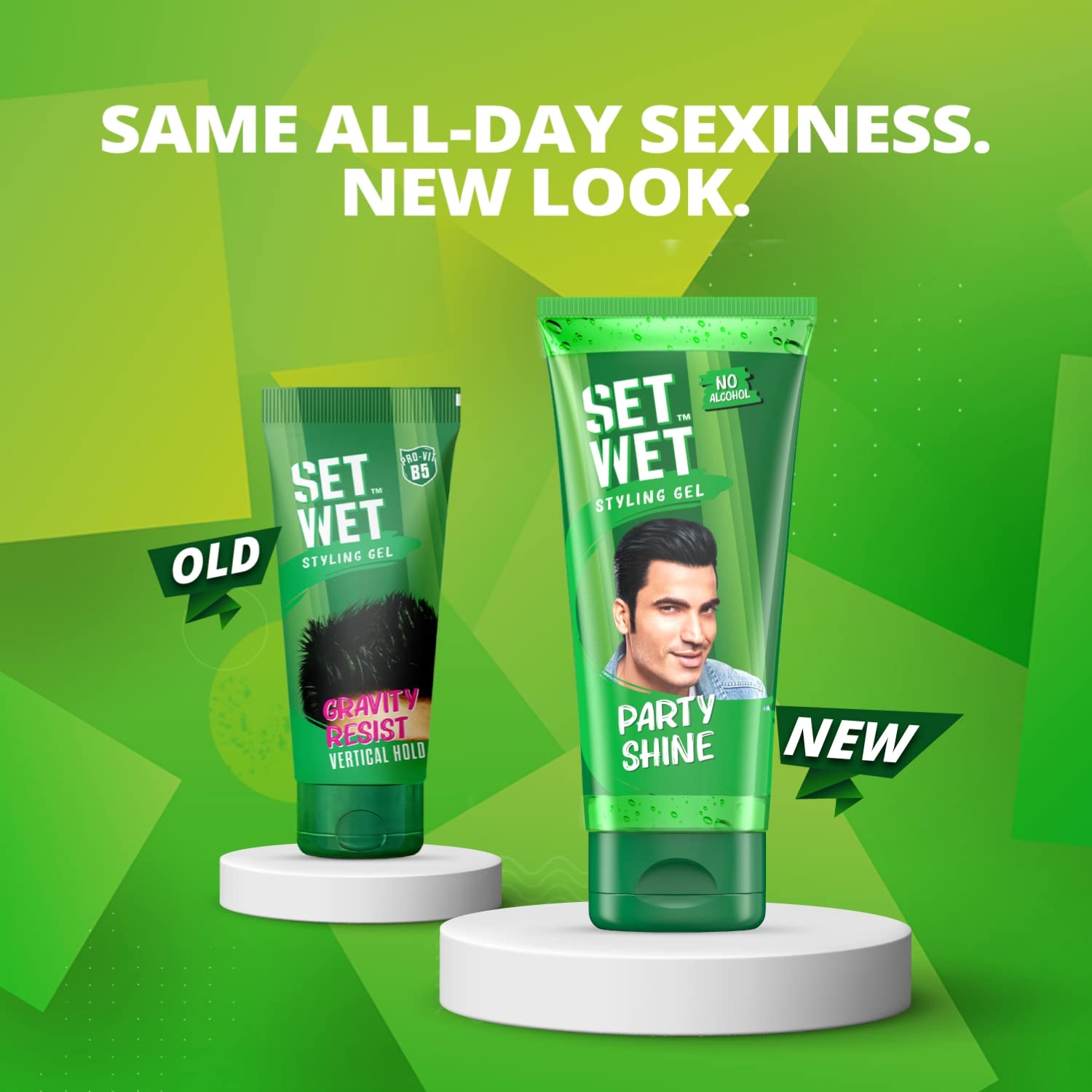 Set Wet Styling Hair Gel For Men Party Shine 100gm 3.5 Oz. | Strong Hold , High Shine | For Short To Medium Hair | No Alcohol , No Sulphate