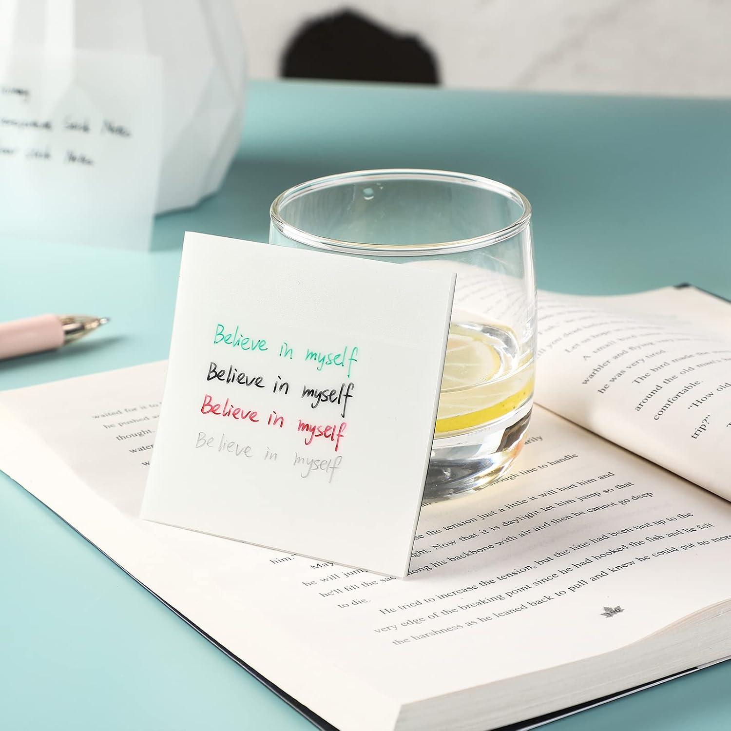 600 Pcs Transparent Sticky Notes Pad, Sticky Notes For Books Message Reminder, 12 Packs, White
