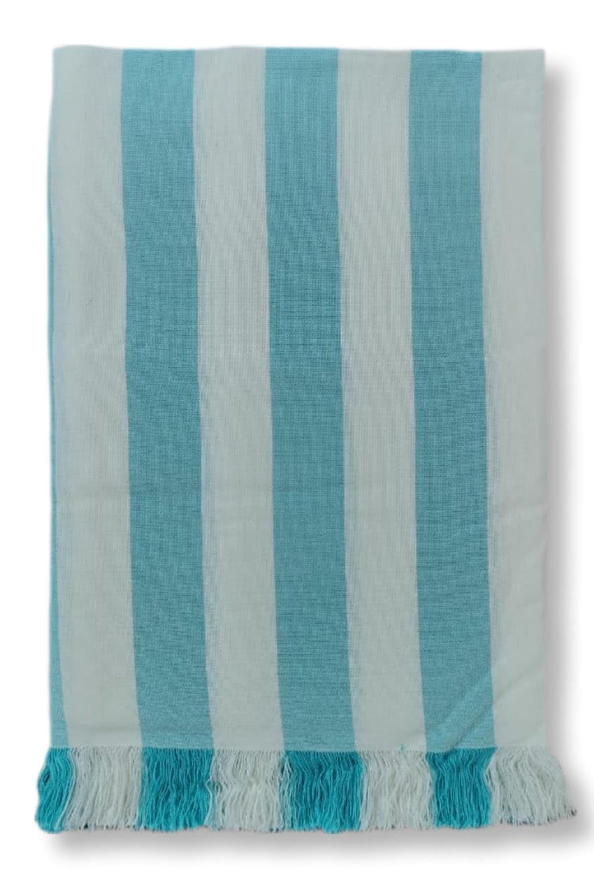 Gokak 100% Bamboo Bath Towels 300 Gsm | Ultra Soft, High Absorbent & Quick Dry Towels (Aqua & White)