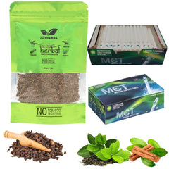 Natural & Ayurvedic Herbal Smoking Blend 1 Pack 1 Oz/ 30g With Mct Tube 100 Tubes Per Box - Tobacco-Free & Nicotine-Free Smoking Mixture